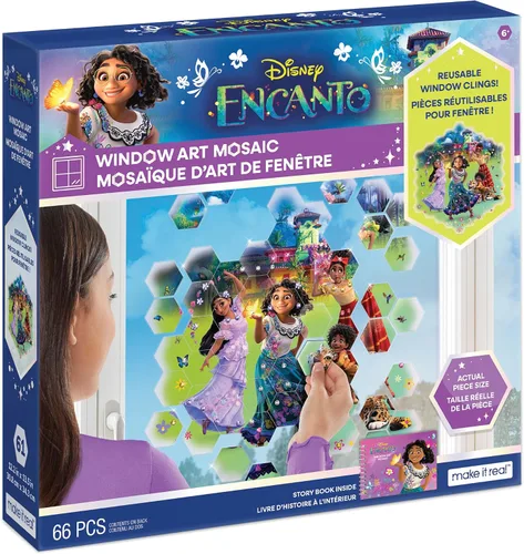 Miniatura 6 de Make It Real Disney: Mosaico de arte de ventana – Princesa Disney – 70 piezas, rompecabezas reutilizables para ventana, crea una imagen de 9.5 x