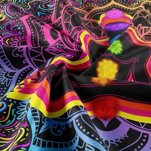 Miniatura 4 de JAWO Tapiz hippie de siete chakras, tapiz hippie para yoga, meditación, tapiz bohemio con mandala para sala de yoga, dormitorio, sala de estar