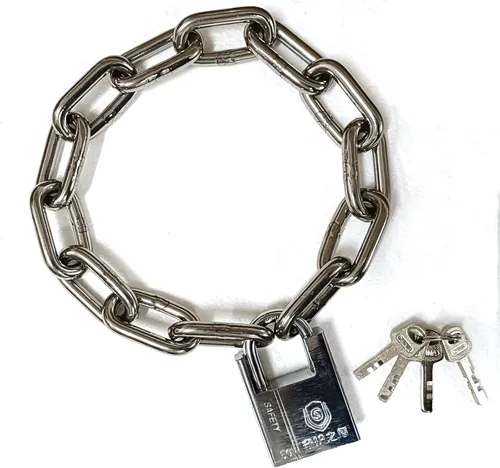 WANLIAN Cerradura de cadena de seguridad con 0.315 in de grosor de acero endurecido especial de cadena redonda Cerraduras de cadena de ciclismo