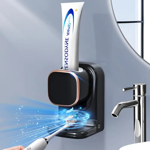 Wekity Dispensador automático de pasta de dientes, dispensador eléctrico de pasta de dientes montado en la pared para niños y adultos, dispensador