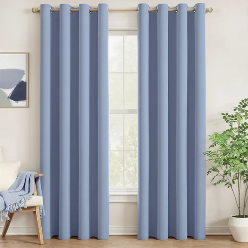 Miniatura 49 de MIULEE Cortinas opacas para dormitorio o sala de estar, juego de 2 paneles de cortina para ventana con aislamiento térmico y bloqueo de luz