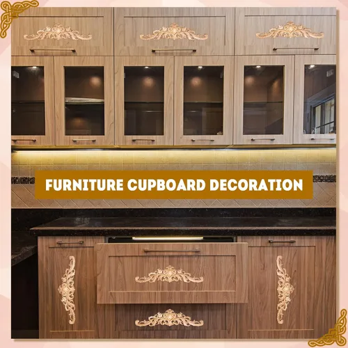 Miniatura 5 de 20 piezas de apliques largos de madera tallada Onlays para muebles tallados, calcomanías decorativas de tallado de madera para pared, puerta