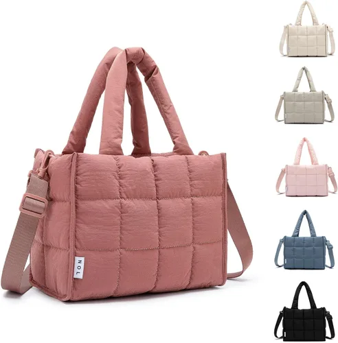Miniatura 9 de NOL Natural Organic Lifestyle Bolsa de almuerzo de nailon para mujer con aislamiento acolchado, bolsa de mano hinchable y aislada para mujer, caja