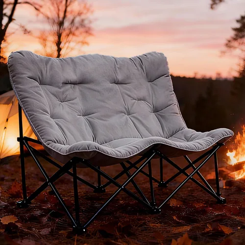 Miniatura 6 de Silla de mariposa acolchada y cómoda, silla plegable con respaldo alto para dormitorio, sala de estar, camping, césped