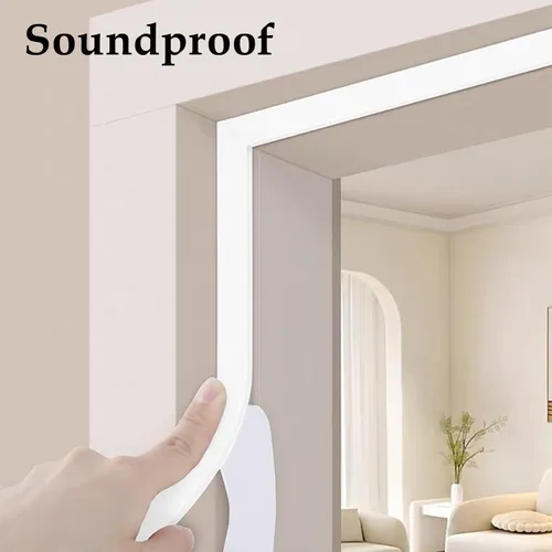Miniatura 3 de Burlete Sello para Puerta Blanco, 1 Pulgada de Ancho X 1/4 Pulgada de Grosor, Sello de Ventana de Aire Acondicionado, Cinta de Espuma Autoadhesiva