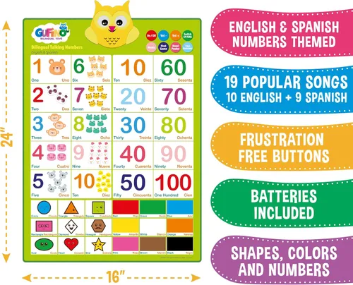 Miniatura 7 de Juguetes de Aprendizaje Bilingüe - Juguetes en Español para Niños Pequeños de 1-3 Años, Juguetes de Números Interactivos, Números para Niños