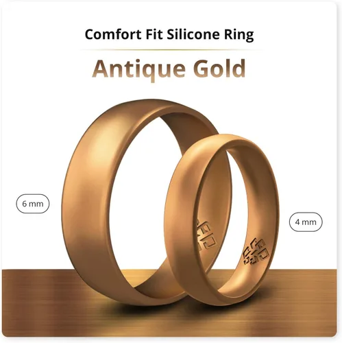 Miniatura 2 de Knot Theory Anillos de boda de silicona transpirable para hombres y mujeres Anillos de boda de goma de goma para él y ella Regalo de aniversario