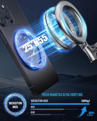 Miniatura 5 de Soportes magnéticos para teléfono para tu automóvil, soporte de teléfono mejorado al vacío de 360°, 108+LBS de succión más fuerte y 3000gf