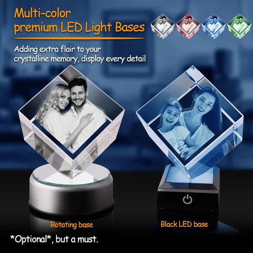 Miniatura 3 de PD 3DPIXDANCE Foto de cristal 3D (diamante mediano) grabada en 3D, regalo personalizado para el día del padre, cumpleaños, boda, aniversario