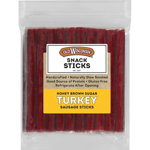Miniatura 10 de Old Wisconsin - Palitos de salchicha de pavo con miel y azúcar moreno ahumados naturalmente, listos para comer, alto contenido de proteínas, bajo