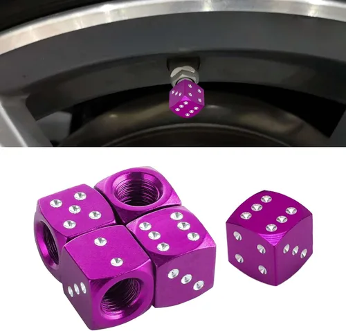Miniatura 9 de Paquete de 4 tapas brillantes para vástagos de válvula, tapas de aire, tapones de aire de neumáticos de diamantes de cristal para automóvil, Azul