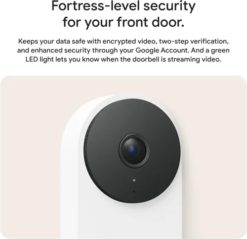 Miniatura 12 de Google Timbre Nest (cableado, 3ª generación), video 2K y géminis, vista en vivo, visión nocturna, audio bidireccional, funciona con Google Home, Lino