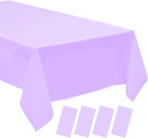 Miniatura 25 de Mantel de plástico crema, paquete de 2 manteles desechables color blanco hueso, mantel de 54 x 108 pulgadas para mesa rectangular, manteles