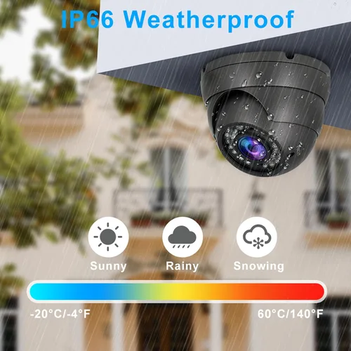 Miniatura 4 de Cámara CCTV HD 1080P 4 en 1 (TVI/AHD/CVI/960H/CVBS) Cámara domo de seguridad, lente varifocal de 0.110-0.472 in, videovigilancia analógica, visión