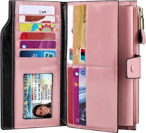 Miniatura 4 de Itslife cartera de cuero para mujer, 3rosa, Classic