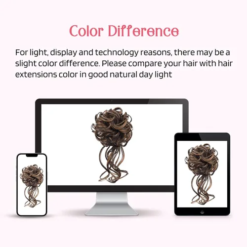 Miniatura 7 de HOOJIH 2 piezas de extensiones de cabello estilo moño despeinado, con cabello rizado ondulado y rodete para peinados de mujer - HB010 Dasiy