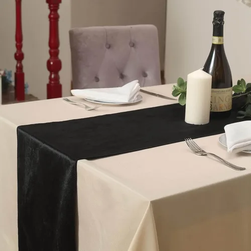Miniatura 8 de Efavormart - Camino de mesa de terciopelo negro de alta calidad de 12 x 107 pulgadas para decoración de bodas y fiestas