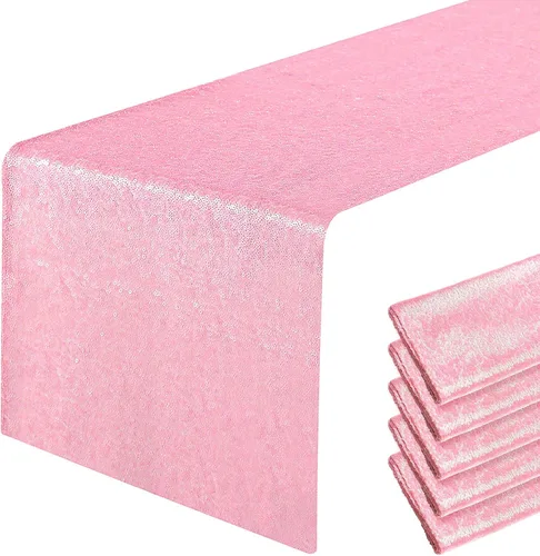 Miniatura 73 de Pufogu - Camino de mesa de lentejuelas brillantes de 12 x 72 pulgadas para fiestas de cumpleaños, decoración de bodas, despedidas de soltera