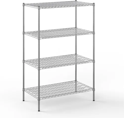 Miniatura 7 de Kit de estantería de alambre cromado de 4 niveles de 24 pulgadas de profundidad x 42 pulgadas de ancho x 64 pulgadas de alto Unidad de estante