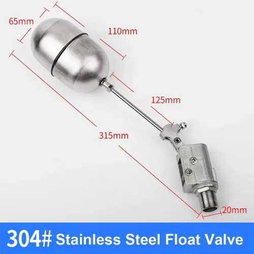 Miniatura 2 de High Temperature Resistance DN15 Stainless Steel 304 Water Tank Float Valve - Durable Water Level Controller