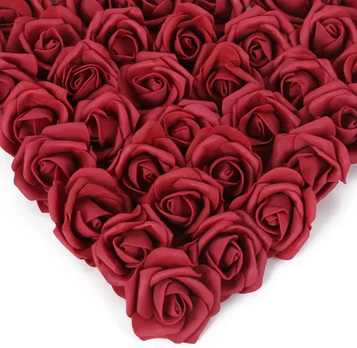 Miniatura 21 de Rosas artificiales, 200 piezas de cabezas de flores de rosas artificiales para manualidades, rosas de espuma de 1.97 pulgadas, cabezas de rosas Rosa