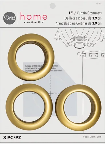 Miniatura 7 de Cortina con arandelas 1 pulgada, diámetro del plástico interior 8/Pkg Blanco