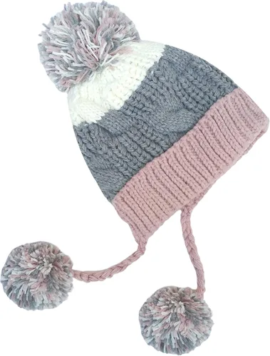 Miniatura 5 de HUAMULAN Gorro de invierno para mujer, con orejeras, con solapas, sherpa, esquí, nieve, forro polar, 3 pompones