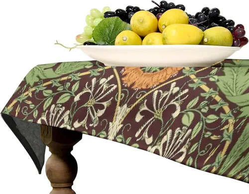 Miniatura 158 de Mantel Floral Retro de Pájaros, Diseño Original Bohemio William Morris Estampado Cubierta de Mesa para Hogar Picnic Fiesta Comedor Cocina William