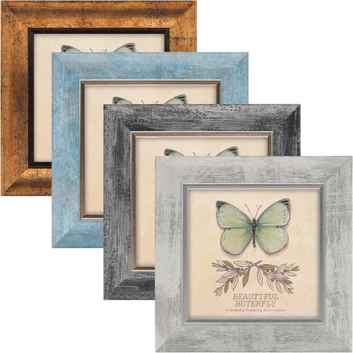 Miniatura 21 de XUANLUO Juego de 4 marcos de fotos de 4x6, estilo rústico retro con cubierta de plástico HD para montaje en pared y exhibición en mesa, regalo