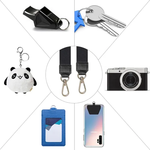 Miniatura 6 de SHANSHUI Cordón para teléfono, correa para el cuello y correa para la muñeca, soporte universal para funda de teléfono, anclaje para todos los Negro