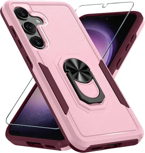 Miniatura 18 de Funda compatible con Samsung Galaxy S22 con protector de pantalla [no para S22+], resistente a prueba de golpes, funda de teléfono de cuerpo Verde