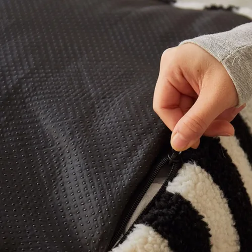 Miniatura 5 de EYPKPL Cómodo sofá perezoso cuadrado a rayas, suave sofá perezoso, taburete bajo, respaldo para dormitorio, hogar, puf, tatami con relleno, sofá