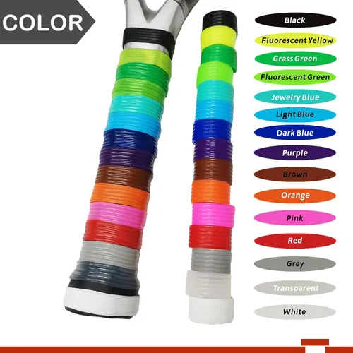 Miniatura 3 de 15 colores disponibles Buena elasticidad 8-45 piezas de raqueta de tenis/paletas de pickleball/squash anillo de silicona raqueta agarre bandas 15pcs