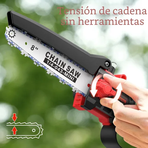 Miniatura 6 de Sierras de poste eléctricas inalámbricas 2 en 1 para poda de árboles, mini motosierra de 8 pulgadas con poste de extensión de 6.6 pies, 21 V, 4.0 Ah