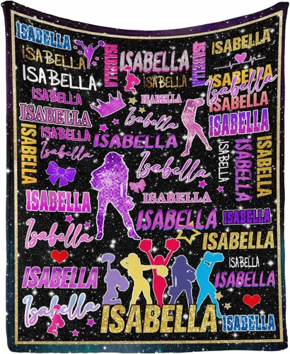 Miniatura 7 de InterestPrint Mantas personalizadas para niños con nombres, manta suave de ballet con nombre personalizado para niña y mujer