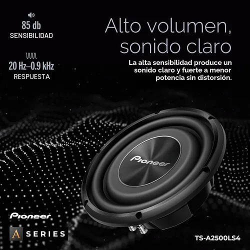 Miniatura 5 de PIONEER Serie A TS-A2500LS4 Subwoofer de 10” – 1200W Máx, Diseño de Montaje Superficial, Bajo Profundo en Espacios Reducidos