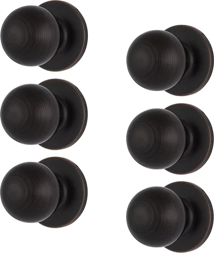 Miniatura 13 de BRINKS Pomos de puerta interiores, pomos de puerta de bola de transición sin bloqueo, negro mate para decoración tradicional y de transición