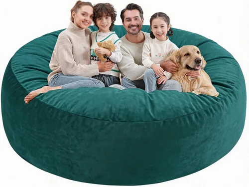 Miniatura 29 de Silla de Puf de 3 Pies, Sillas de Puf Cómodas con Relleno de Espuma Viscoelástica, Sofá de Puf Esponjoso con Funda de Terciopelo Holandés, Sillas