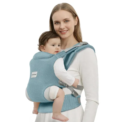 Miniatura 12 de MISSWISDOM Portabebés para bebé de recién nacido a niño pequeño, portabebés ajustable fácil para niños pequeños de 3 a 13.6 kg, portabebés Negro
