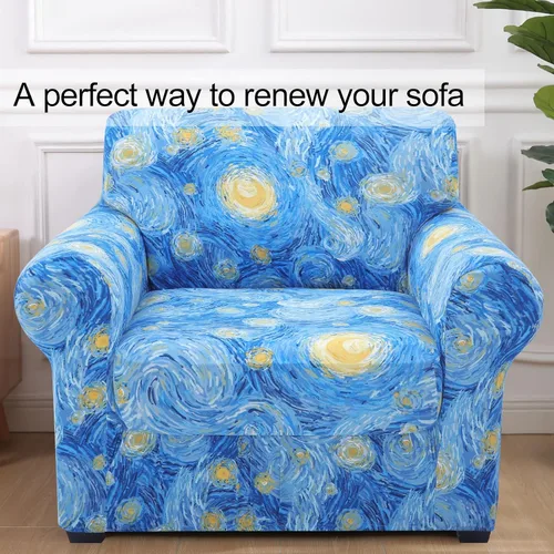 Miniatura 8 de hyha Fundas de sofá, fundas para silla/sofá, con estampado floral, elásticas, estampadas, 2 piezas, funda para cojín de sofá separado, protector