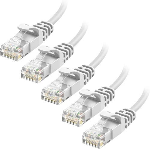 Miniatura 8 de Cable Matters Paquete de 5 cables Ethernet Cat 6 cortos sin enganches de 10 Gbps, cable Cat 6 de perfil delgado, cable Cat6, cable Ethernet fino
