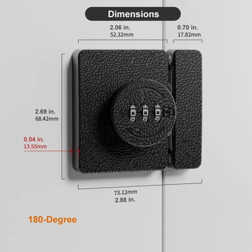 Miniatura 5 de ETEKJOY Cerradura sin llave para gabinete de 3 dígitos con combinación para puerta batiente/corredera, cajón, armario, casillero, caja de madera