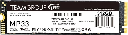 Miniatura 17 de TEAMGROUP MP33 256GB con caché SLC 3D NAND TLC NVMe 1.3 PCIe Gen3x4 M.2 2280 SSD interno R/W velocidad de hasta 1600/1000 MB/s para portátil y PC