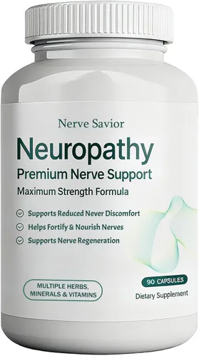 for Neuropaty - 600 mg de ácido alfa lipoico + vitaminas B y mezcla de hierbas para la salud nerviosa, energía natural, 90 cápsulas