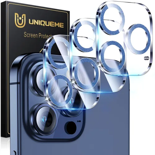Miniatura 20 de UniqueMe para Paquete de 3 Protectores de Lente de Cámara para iPhone 15 Pro/iPhone 15 Pro Max, [Protección contra Caídas] [Compatible con Fundas]