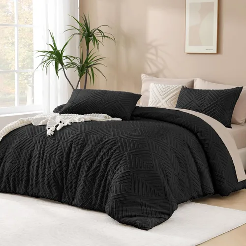 Miniatura 8 de Andency - Juego de edredón blanco California King, 3 piezas, edredón Boho para cama California King, juego de cama de gran tamaño, suave y ligero