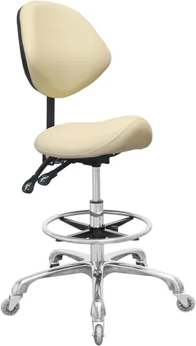 Silla de montar con reposapiés de apoyo trasero, resistente (350 libras), silla giratoria hidráulica ajustable para salón, spa, belleza, masaje,