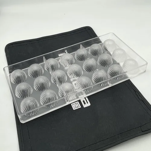 Miniatura 4 de Molde de policarbonato para bombas de chocolate, 21 tazas, forma de bala en espiral, molde para inyección, molde de inyección de plástico sólido