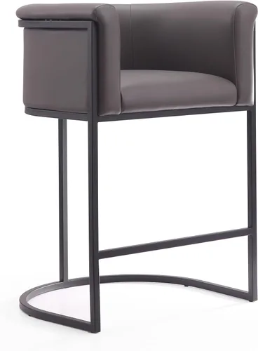 Miniatura 4 de Manhattan Comfort Cosmopolitan - Taburetes de bar modernos de mediados de siglo de mediados de siglo, tapicería de piel sintética, acolchado