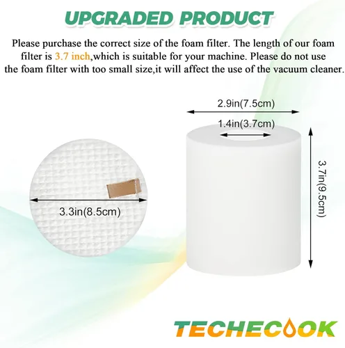 Miniatura 3 de reemplazo #106KY1000AE - 4 filtros de espuma pre-motor con base Shark (3.7 pulgadas de alto) para Shark Robot Vacuum UR1005AE R101AE RV1001AE AV912S